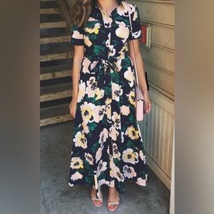 Banana Republic Nay Floral Maxi Button Down Dress - size 2